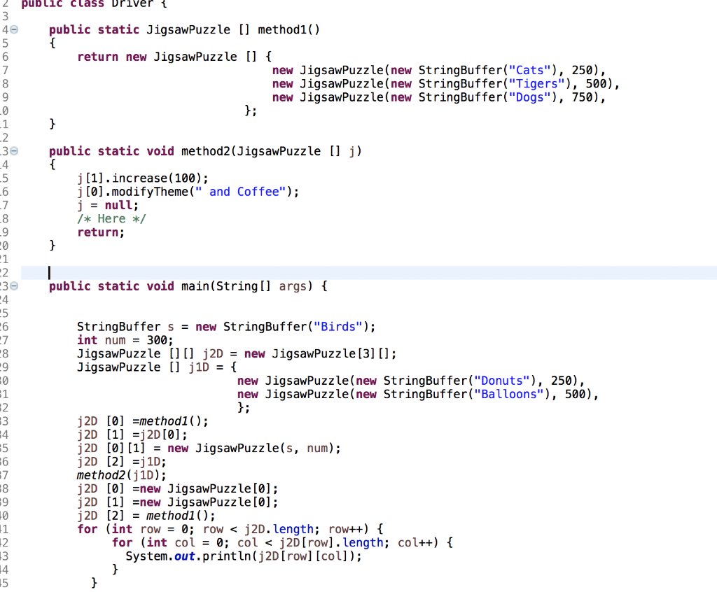 Solved public class JigsawPuzzle [] private StringBuffer | Chegg.com
