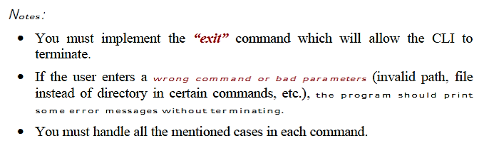 Assignment 1 - Command Line Interpreter In this | Chegg.com