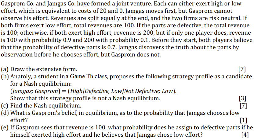 Solved Gasprom Co. and Jamgas Co. have formed a joint | Chegg.com