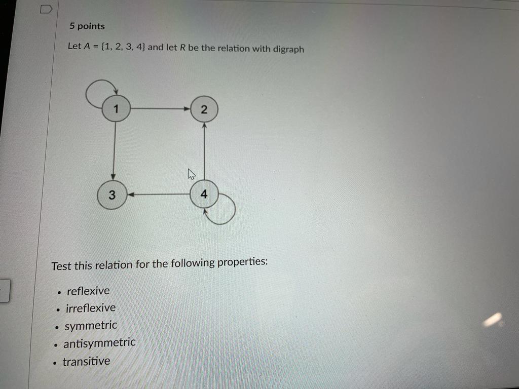 Solved Let A={1,2,3,4} and let R be the relation with | Chegg.com