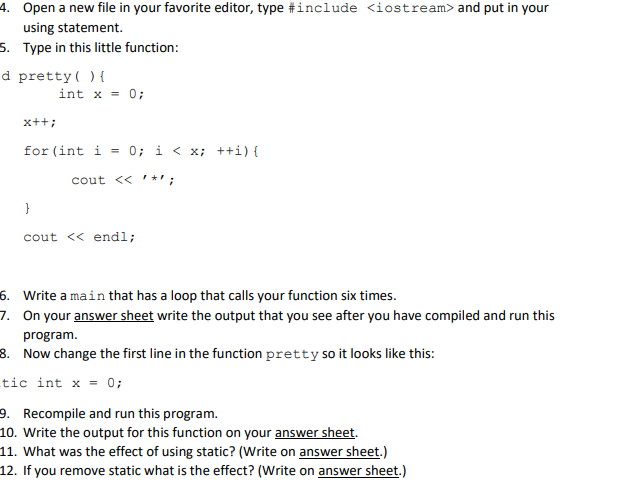 Solved 4. Open a new file in your favorite editor, type | Chegg.com