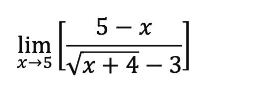 Solved 5- X lim x+5 LVx + 4 – 3 + ] | Chegg.com