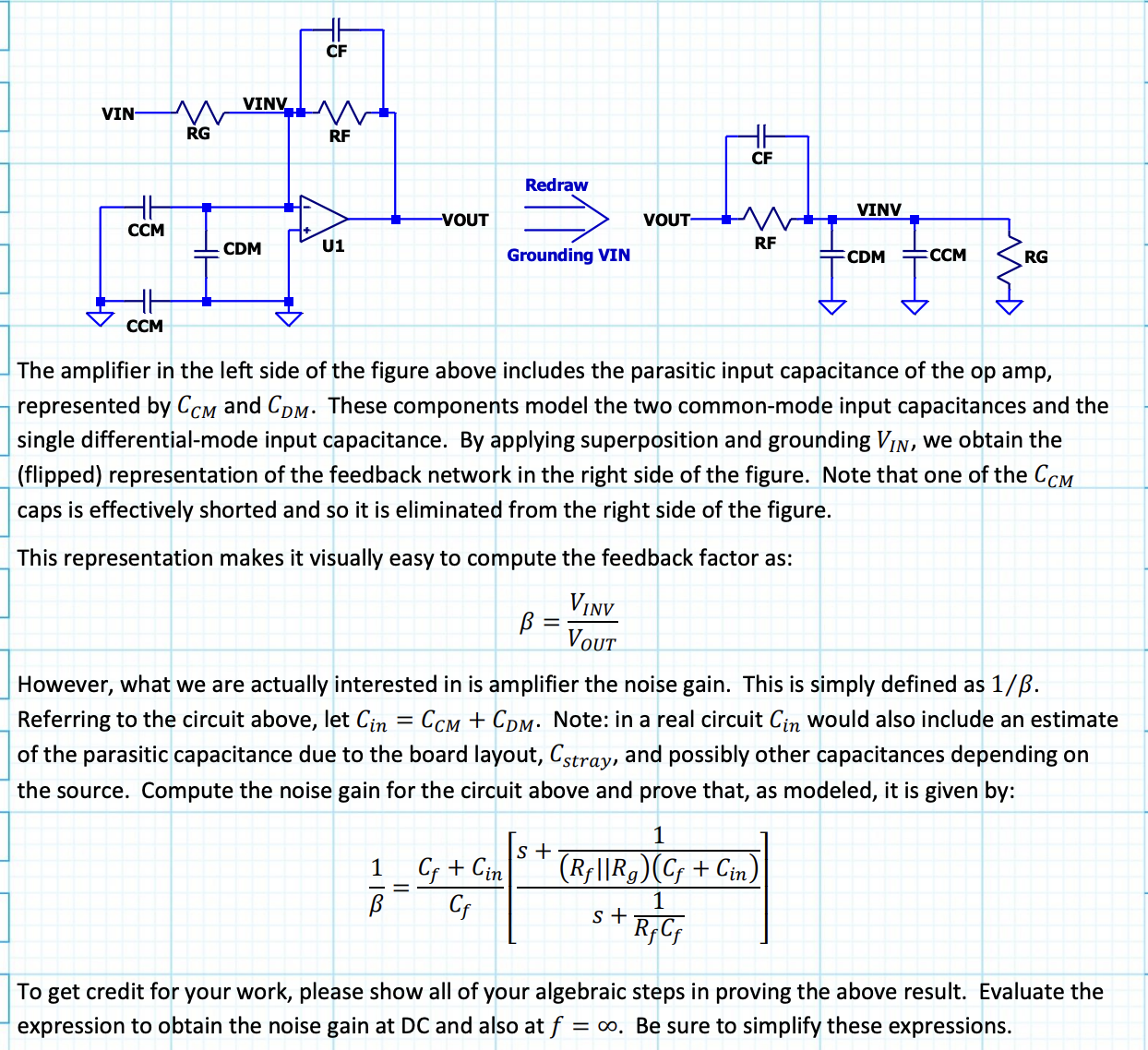 Solved The amplifier in ﻿the left side of ﻿the figure above | Chegg.com