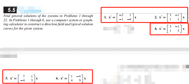 Solved 1. x = 2. x = 5.5 Find general solutions of the | Chegg.com