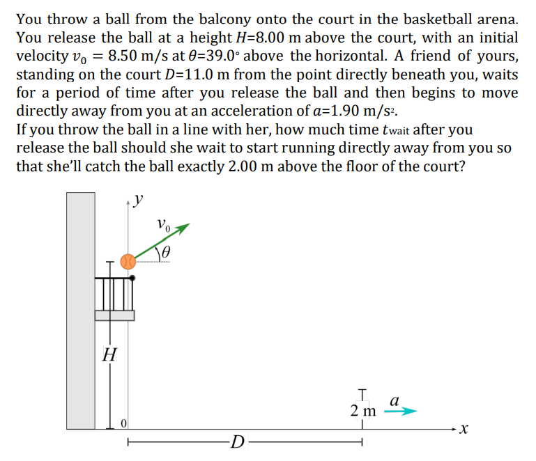 Solved You throw a ball from the balcony onto the court in