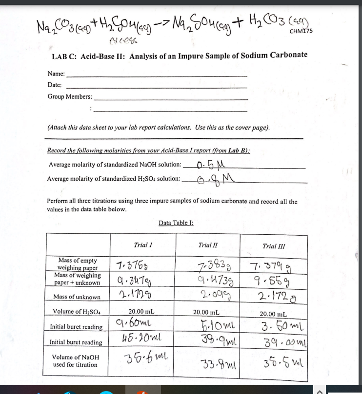 chem 152 experiment #2 weak acid titration