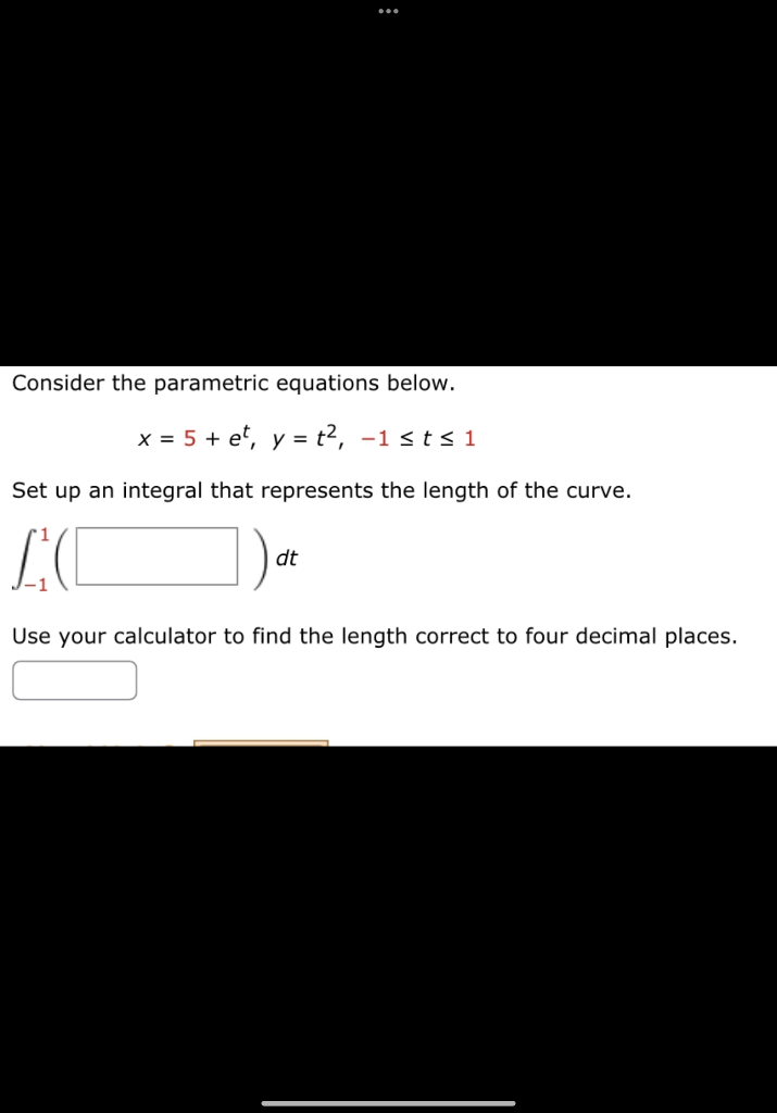 Solved Consider the parametric equations below. | Chegg.com