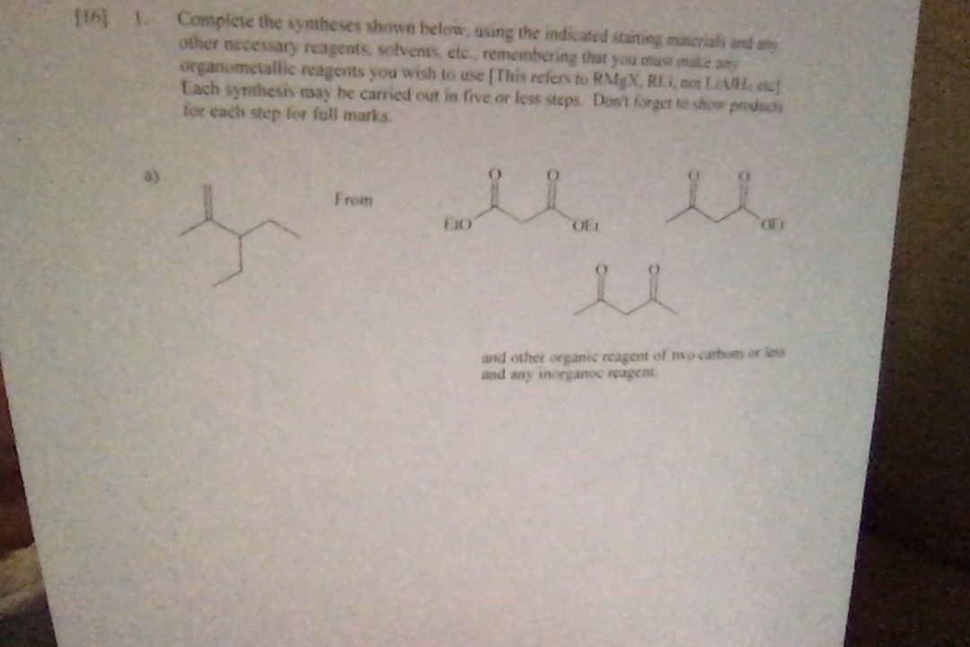 Solved Complete The Syntheses Shown Below. Using The | Chegg.com