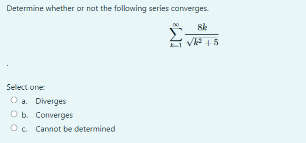 Solved Determine whether or not the following series | Chegg.com