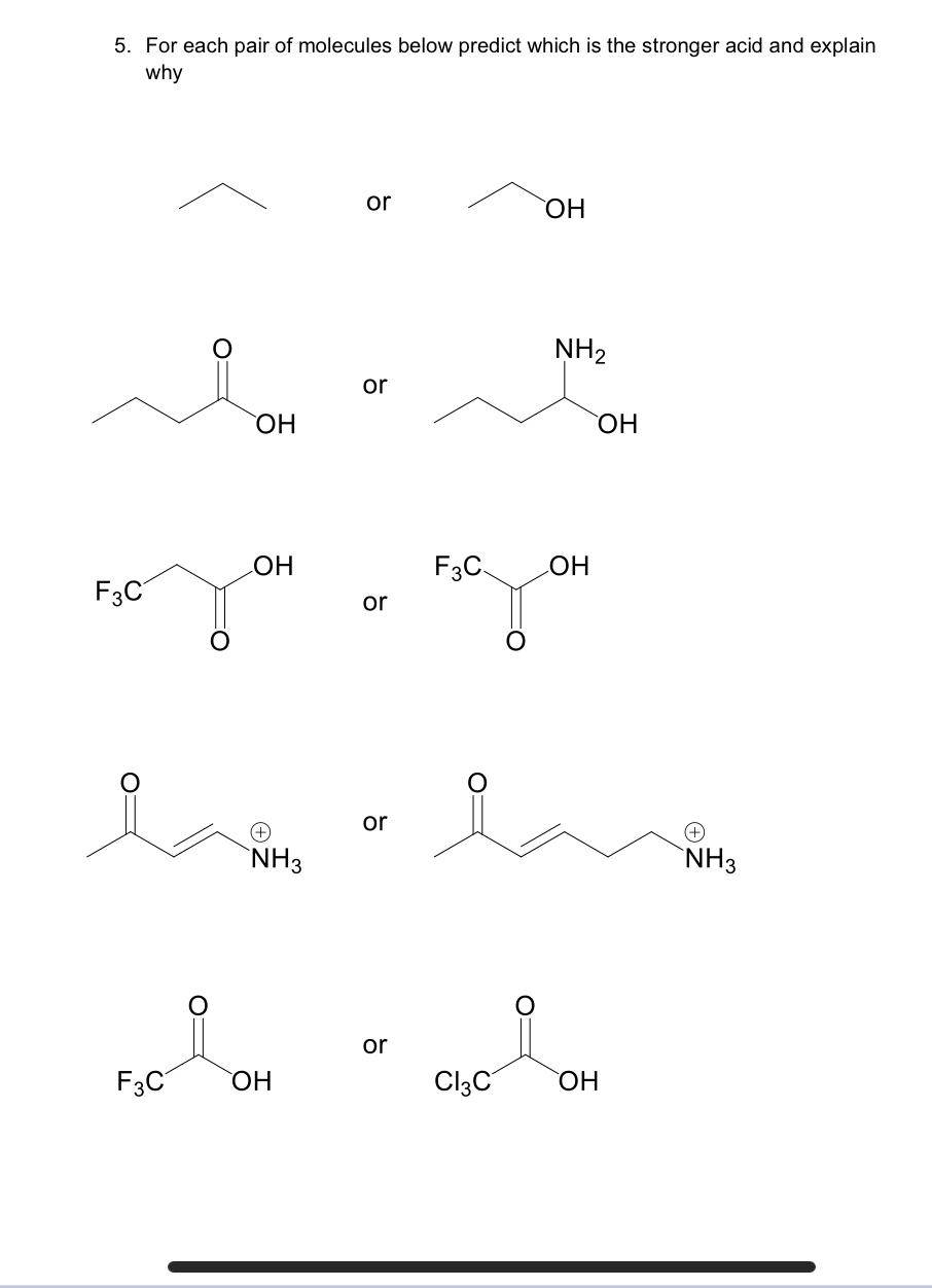 Solved 5. For each pair of molecules below predict which is | Chegg.com