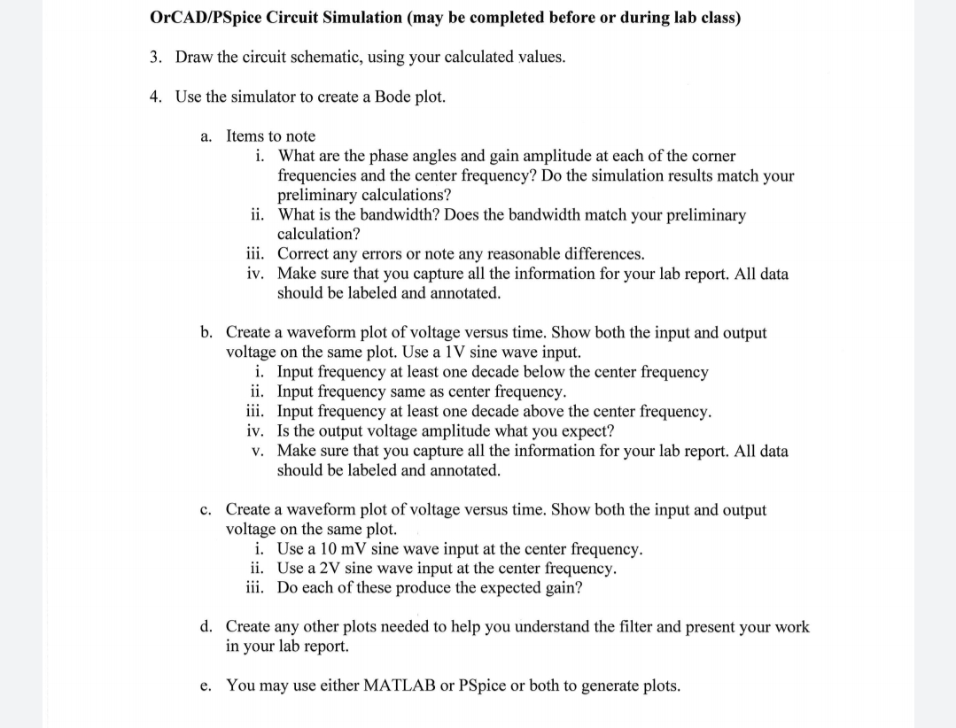 Solved Preliminary to be completed before the lab class) | Chegg.com