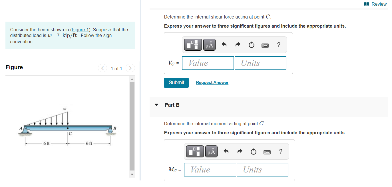 Solved Determine the internal shear force acting at point C. | Chegg.com