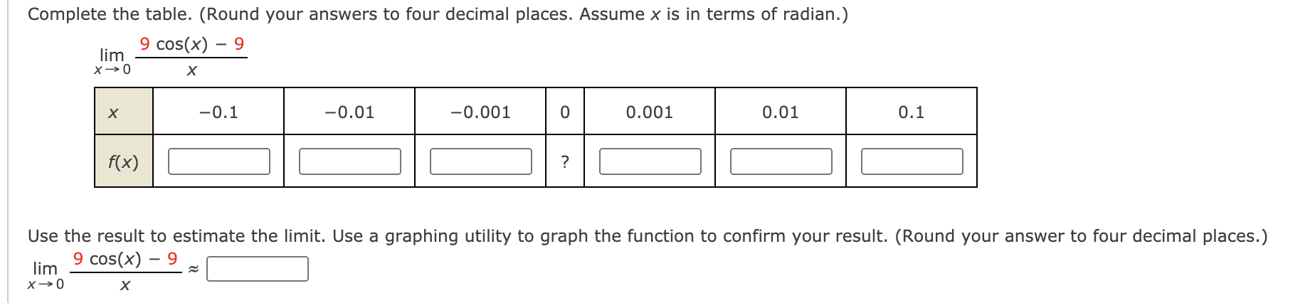 Solved Complete the table. (Round your answers to four | Chegg.com