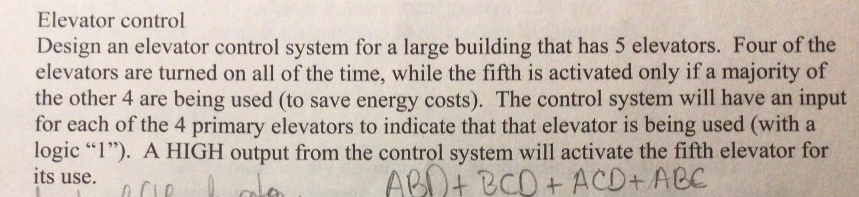 Solved Design a elevator control system for a large building