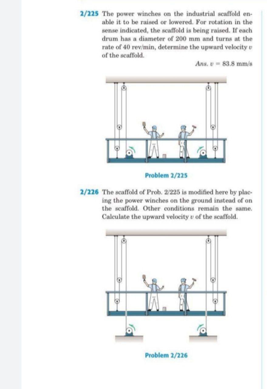 Solved 2/225 The power winches on the industrial scaffold