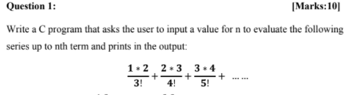 Solved Question 1: Marks:10] Write a C program that asks the | Chegg.com