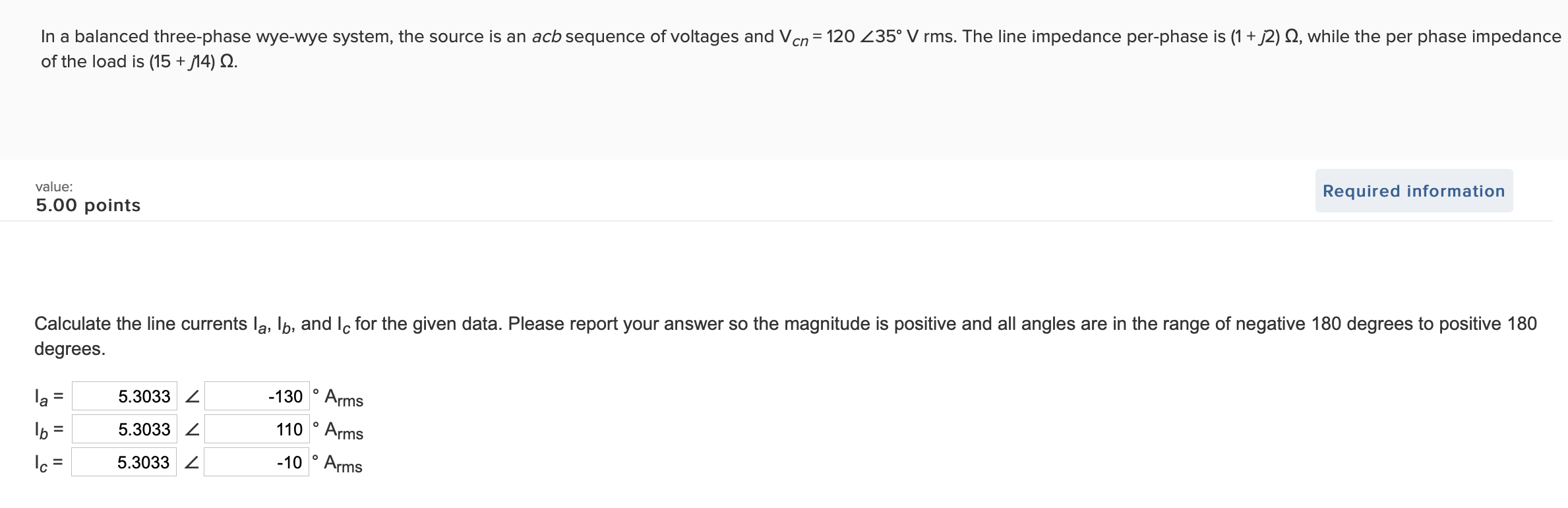 Solved In A Balanced Three-phase Wye-wye System, The Source | Chegg.com