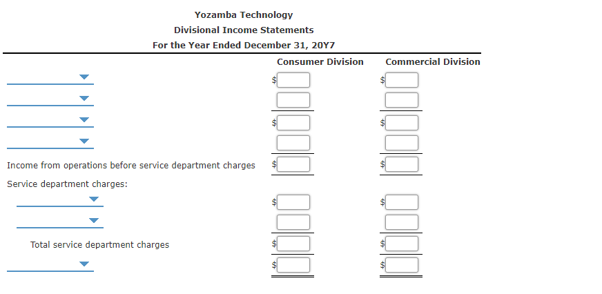 Divisional Income Statement Example Solved Divisional Income Statements with Service Department | Chegg.com
