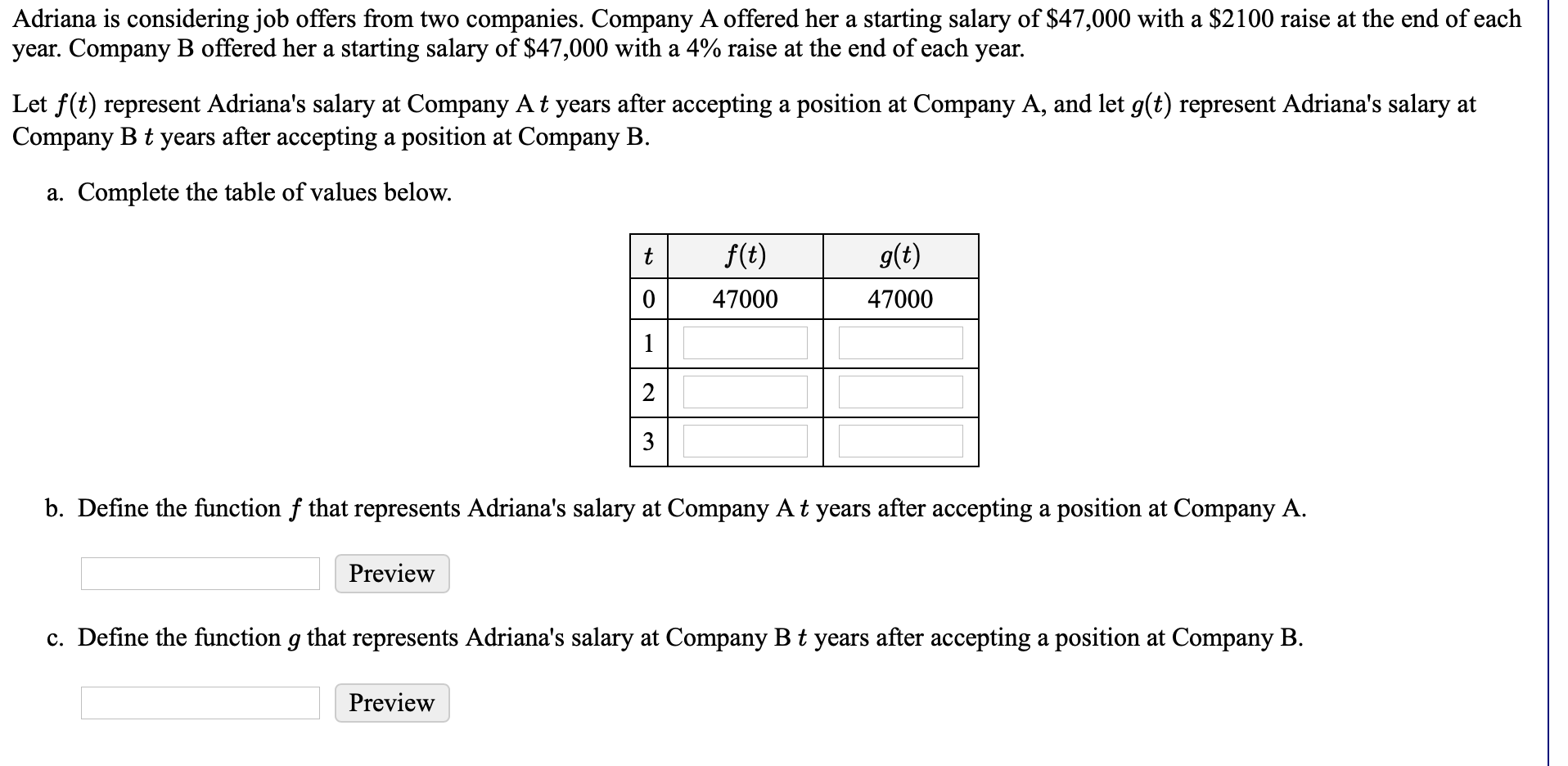 Solved Adriana Is Considering Job Offers From Two Companies. | Chegg.com