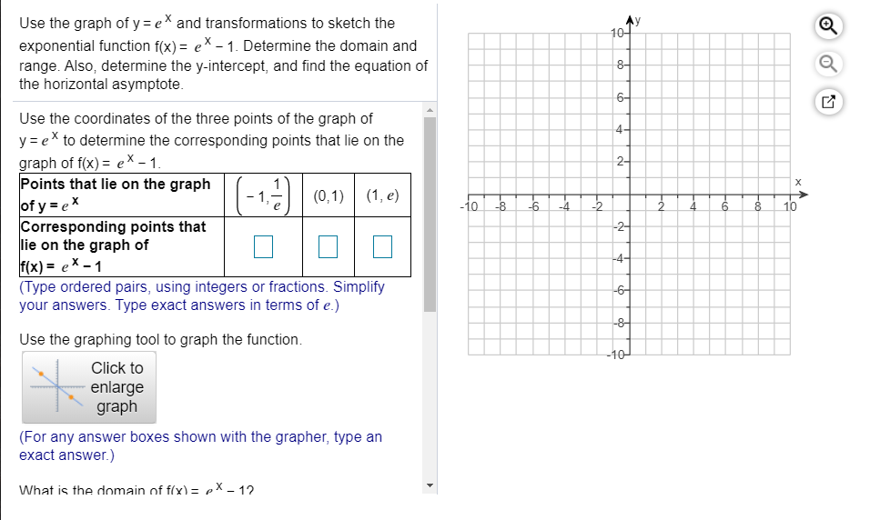 Solved Use The Graph Of Y Ex And Transformations To Sket Chegg Com