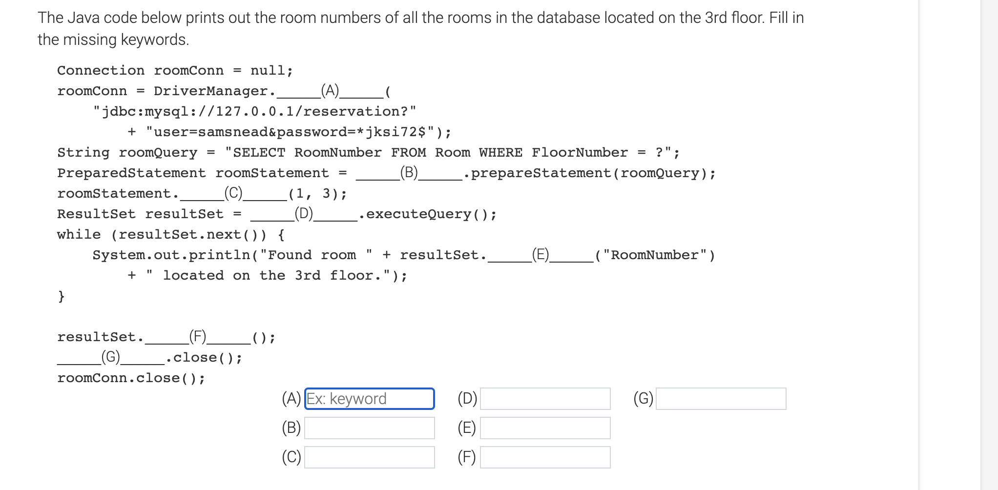 Solved The Java code below prints out the room numbers of | Chegg.com