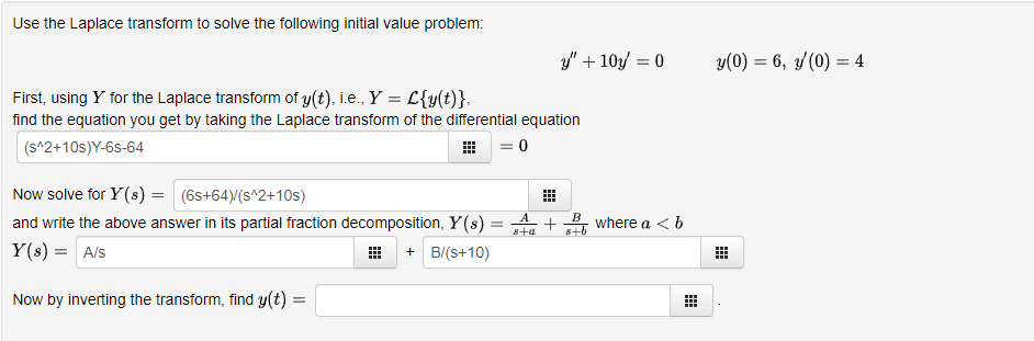 Solved Use the Laplace transform to solve the following | Chegg.com