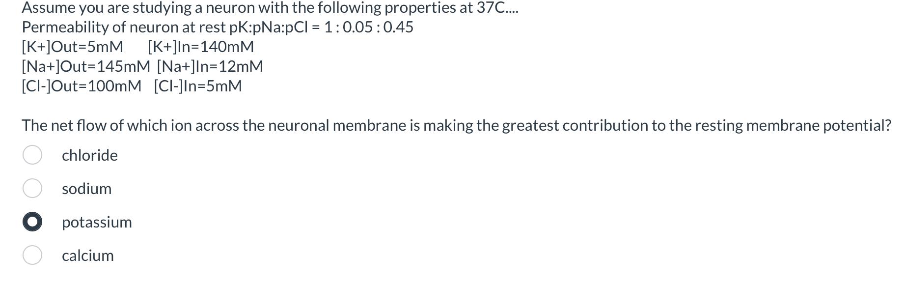 Solved Assume you are studying a neuron with the following | Chegg.com