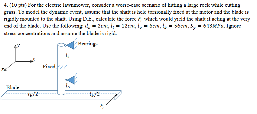 Solved 4. (10 pts) For the electric lawnmower, consider a | Chegg.com