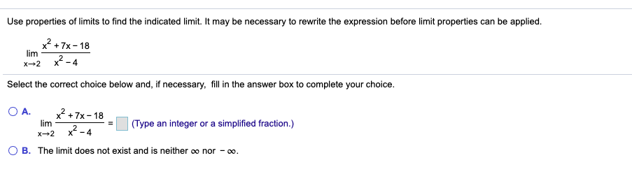 Solved Use Properties Of Limits To Find The Indicated Limit. | Chegg.com