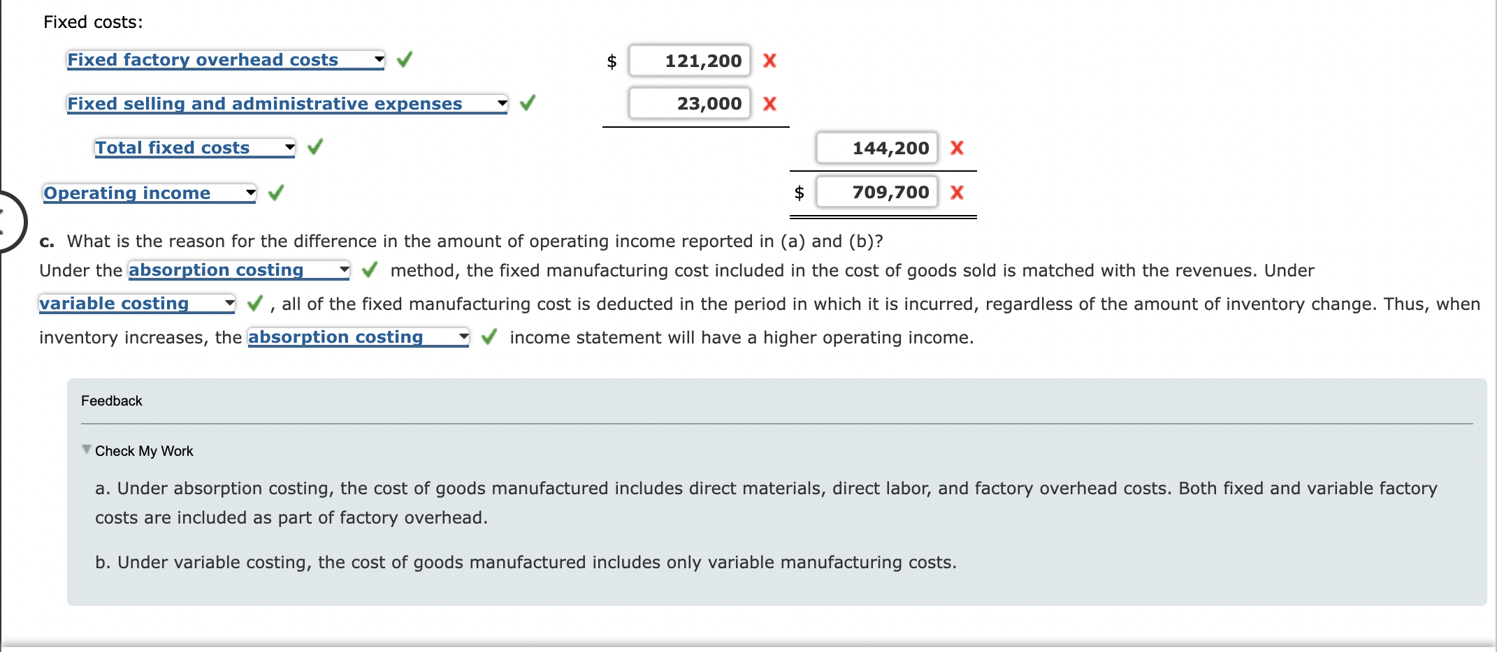 Solved Income Statements Under Absorption Costing And Chegg