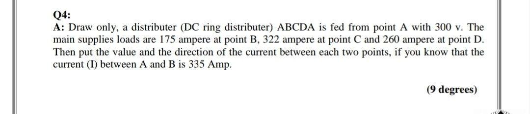 Solved Q4: A: Draw only, a distributer (DC ring distributer) | Chegg.com