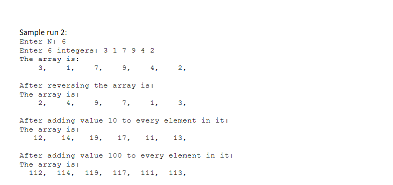 Solved Objective: 1D array processing, reinforce code from | Chegg.com