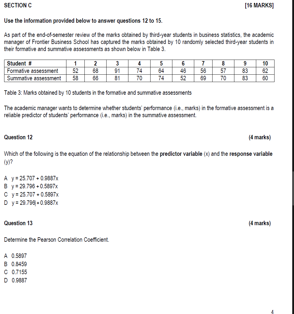 Solved SECTION C Use the information provided below to | Chegg.com