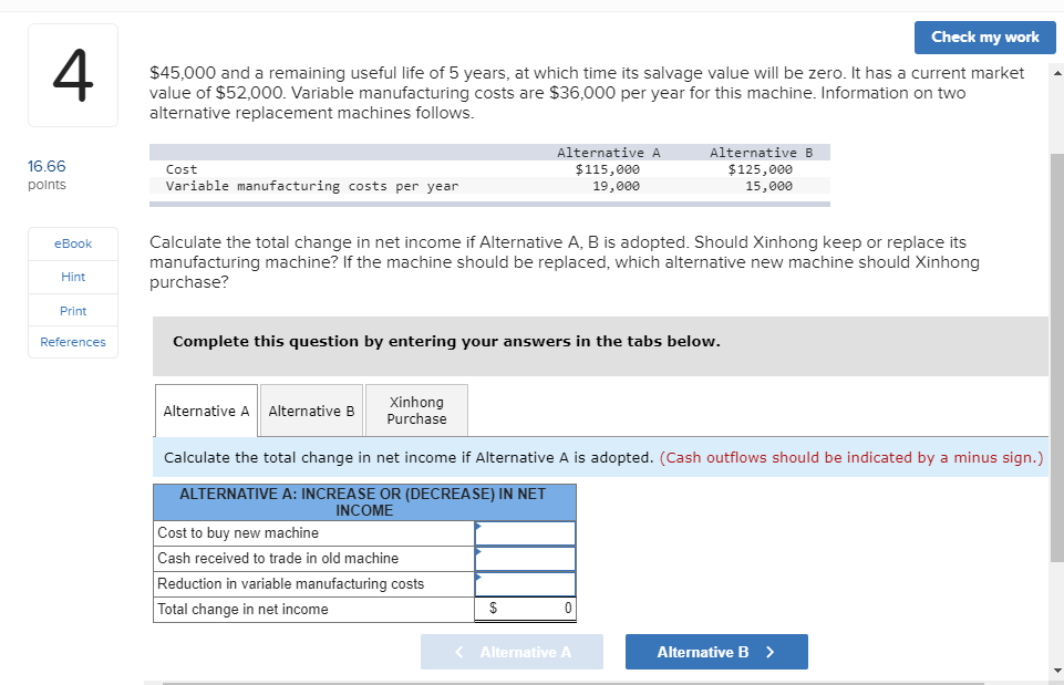Solved Check my work 4 45,000 and a remaining useful life