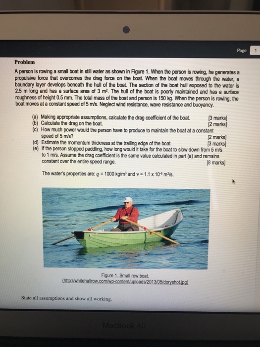 Solved Page Problem A person is rowing a small boat in still | Chegg.com