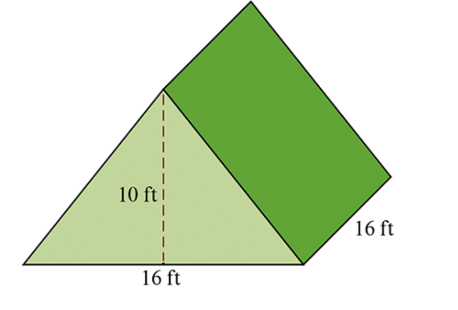 Solved An A-frame tent will be constructed so that its front | Chegg.com