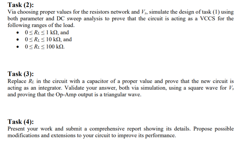 Problem: Design an analog circuit that provides a | Chegg.com