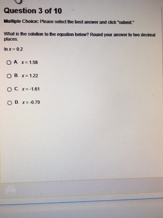 Solved Please select the best answer and click "submit." | Chegg.com