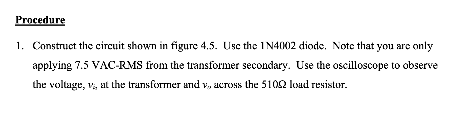 Solved Procedure 1. Construct the circuit shown in figure | Chegg.com