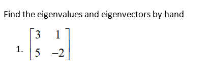Solved Find the eigenvalues and eigenvectors by hand 3 1 1. | Chegg.com