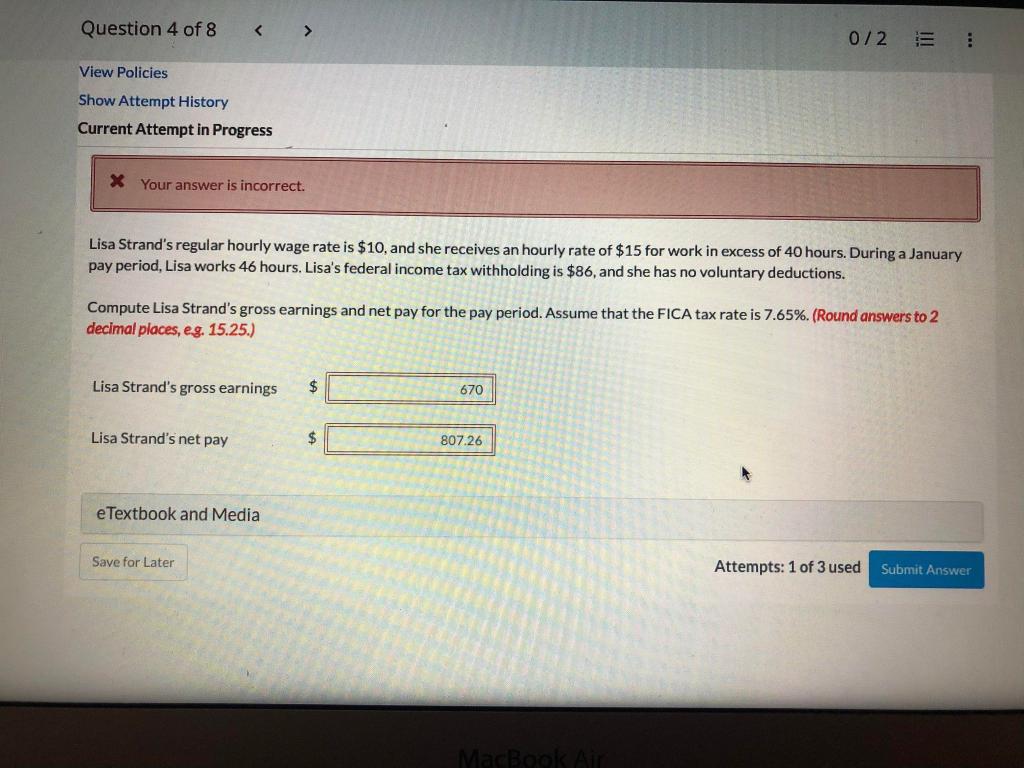 Solved Lisa Strand's regular hourly wage rate is $10, and | Chegg.com