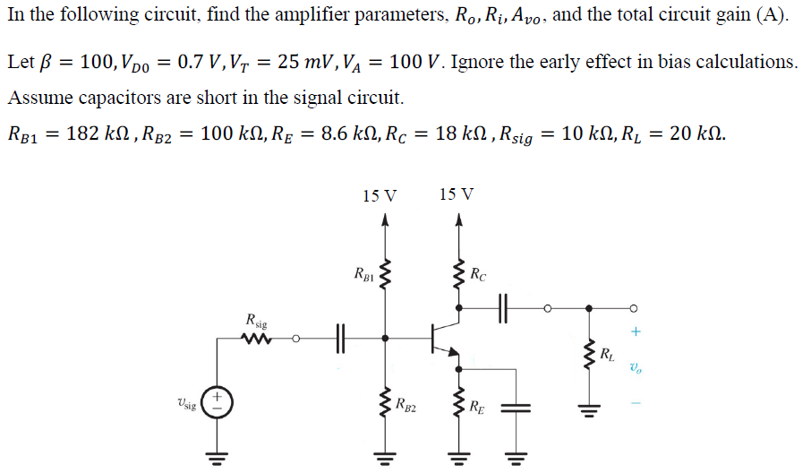 Solved In the following circuit, find the amplifier | Chegg.com