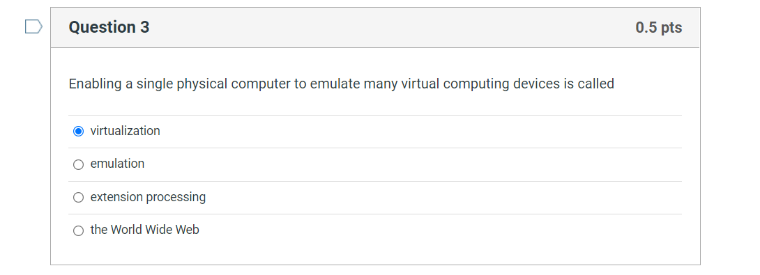 Solved Question 3 0.5 pts Enabling a single physical | Chegg.com