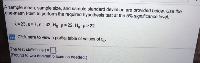 Solved Also calculate the test statistic using the given | Chegg.com