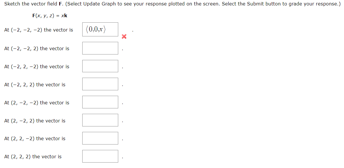 Solved Sketch the vector field F. (Select Update Graph to | Chegg.com