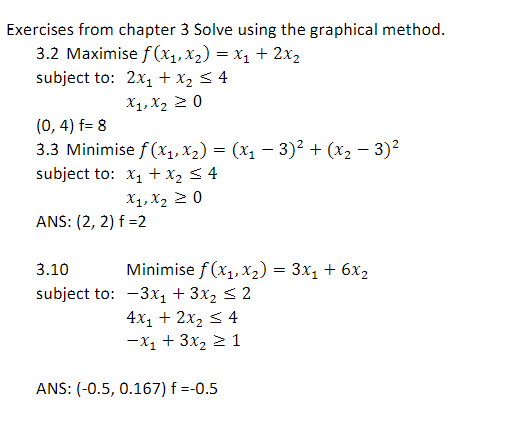 Solved Exercises from chapter 3 Solve using the graphical | Chegg.com
