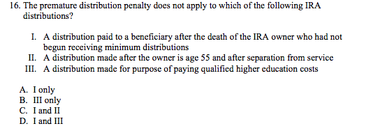 Solved 16. The Premature Distribution Penalty Does Not Apply | Chegg.com