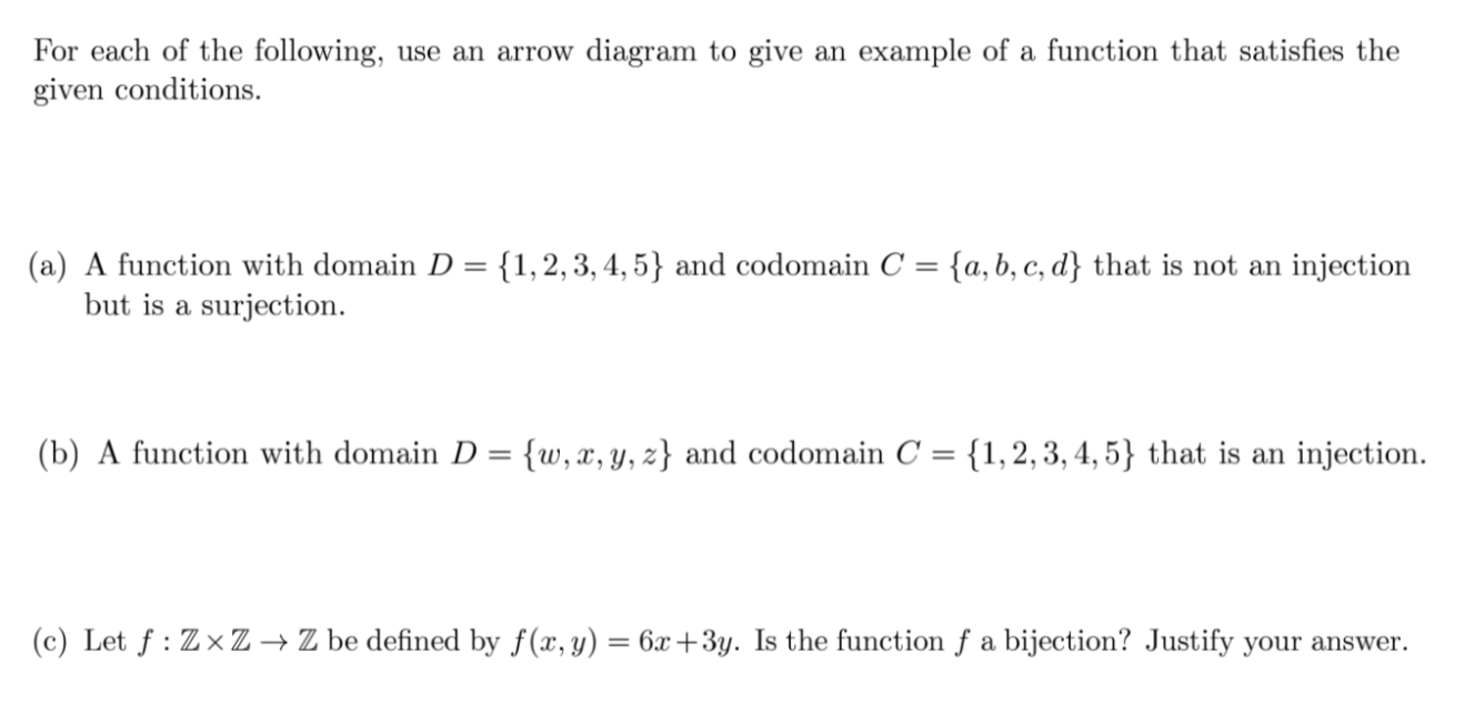 Solved For each of the following, use an arrow diagram to | Chegg.com