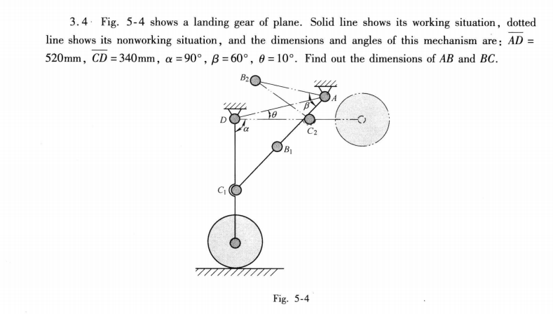 Solved A 3.4. Fig. 5-4 Shows A Landing Gear Of Plane. Solid | Chegg.com