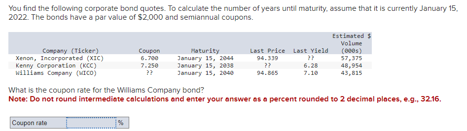 Solved You Find The Following Corporate Bond Quotes. To | Chegg.com